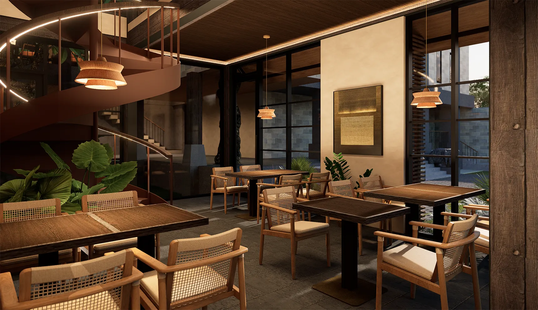 Noonik Bistro Restaurant & Bar Interior Design in Ubud
