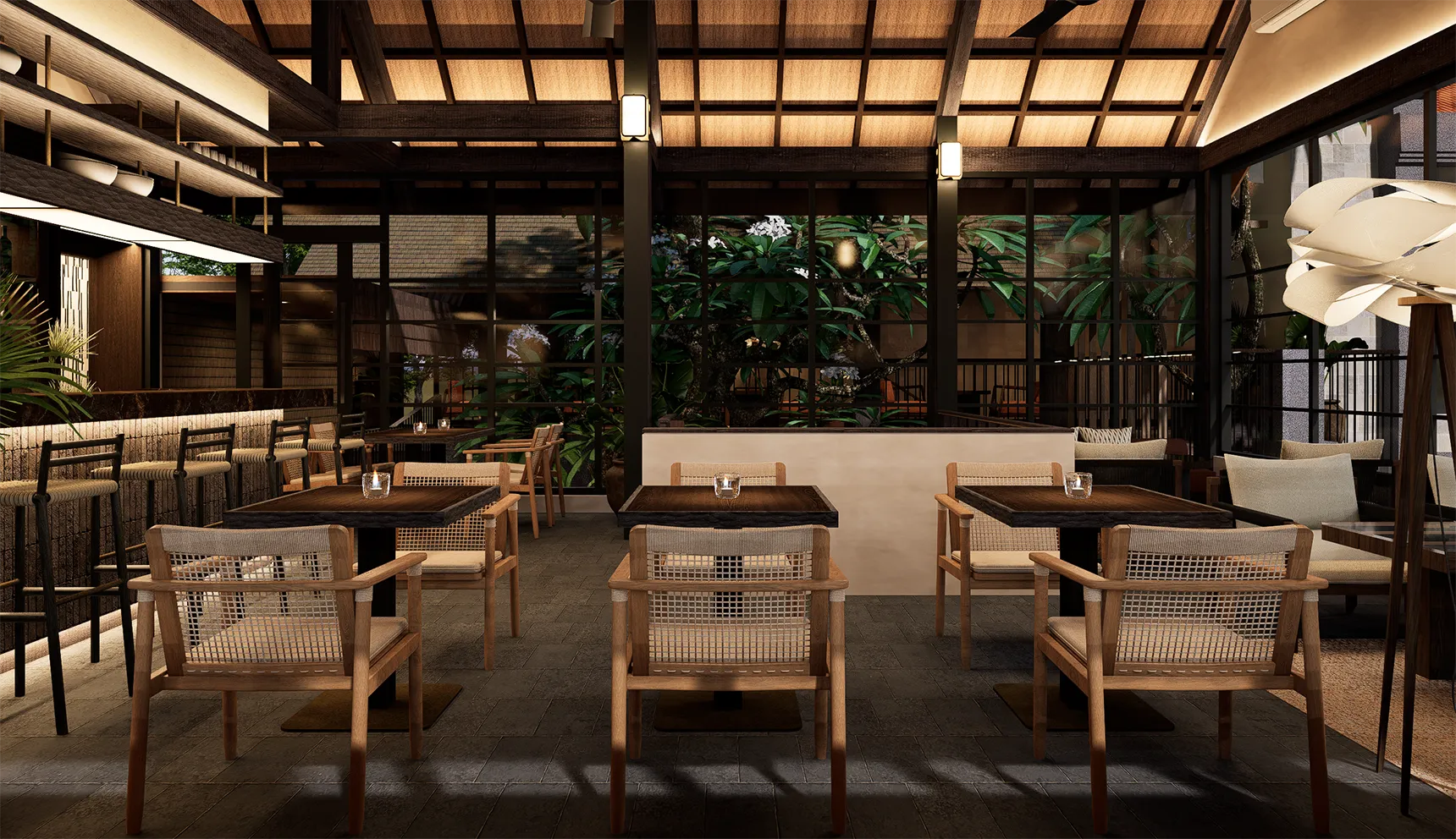 Noonik Bistro Restaurant & Bar Interior Design in Ubud