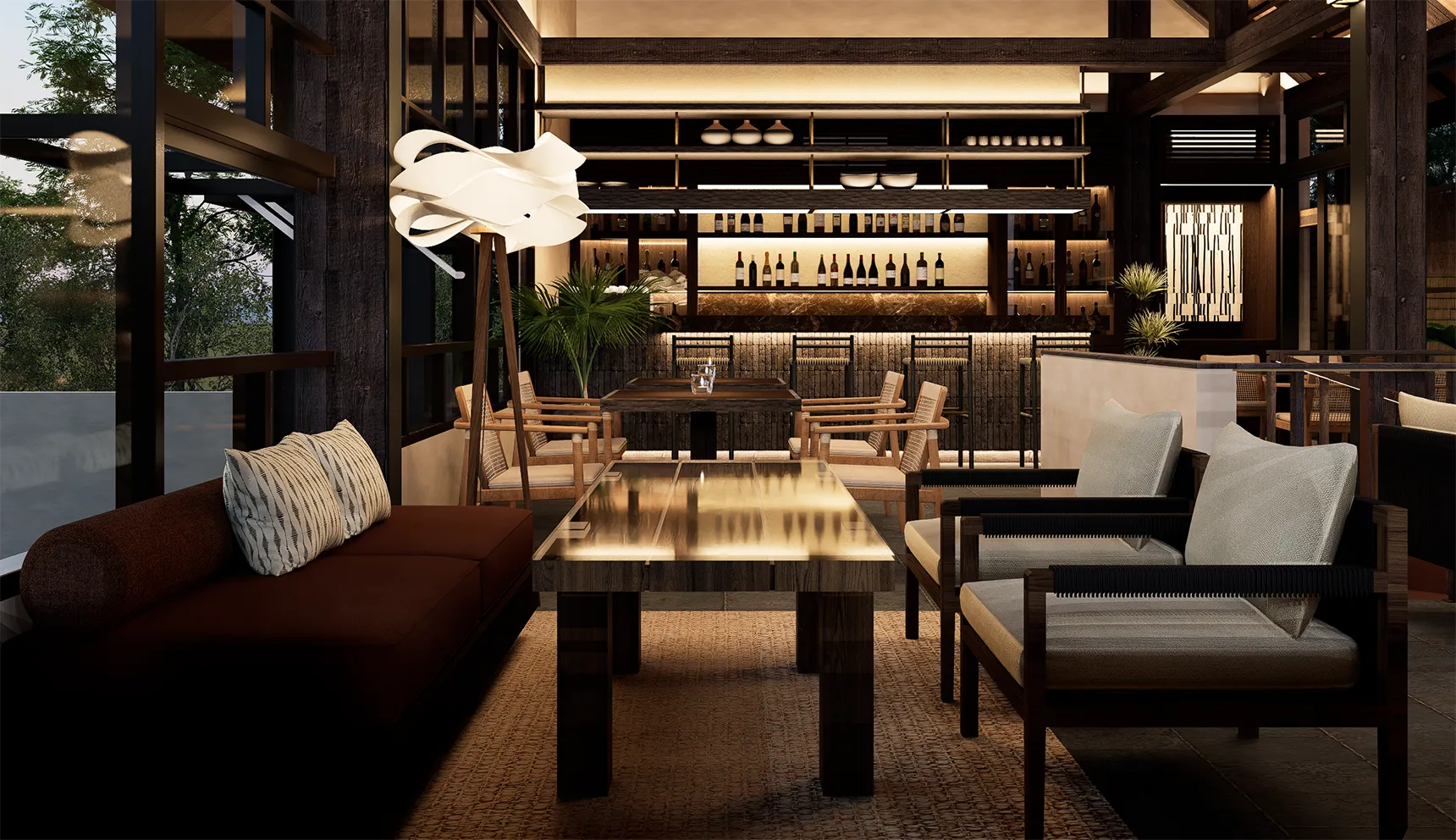 Noonik Bistro Restaurant & Bar Interior Design in Ubud