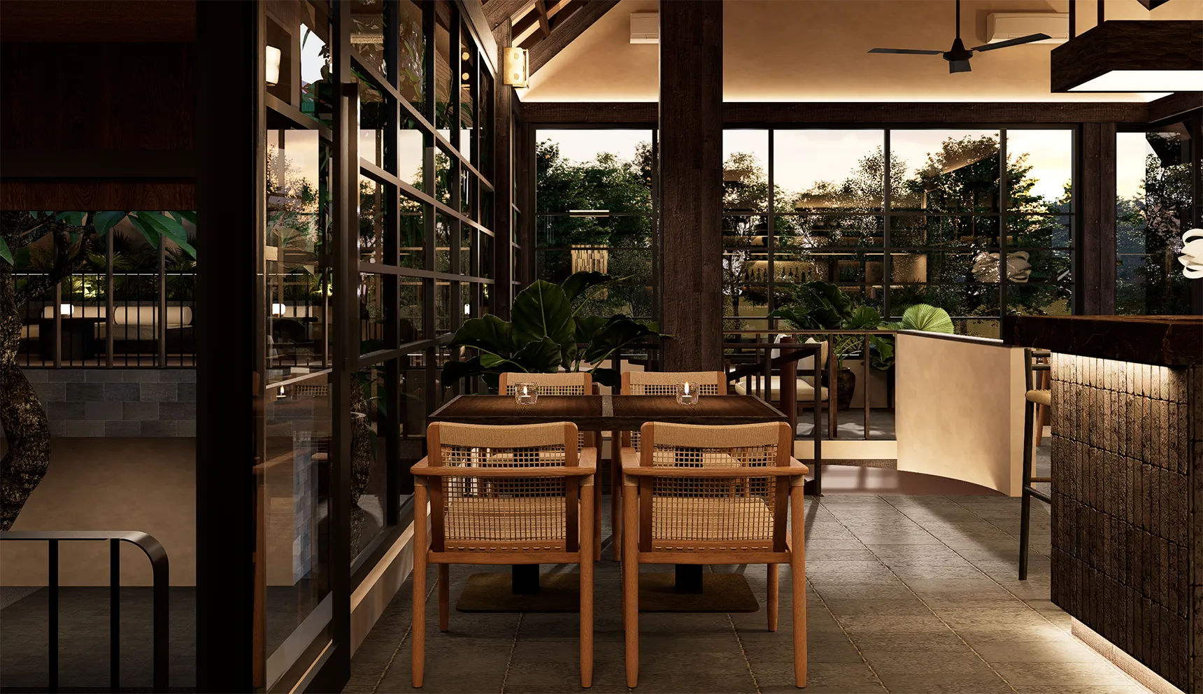 Noonik Bistro Restaurant & Bar Interior Design in Ubud