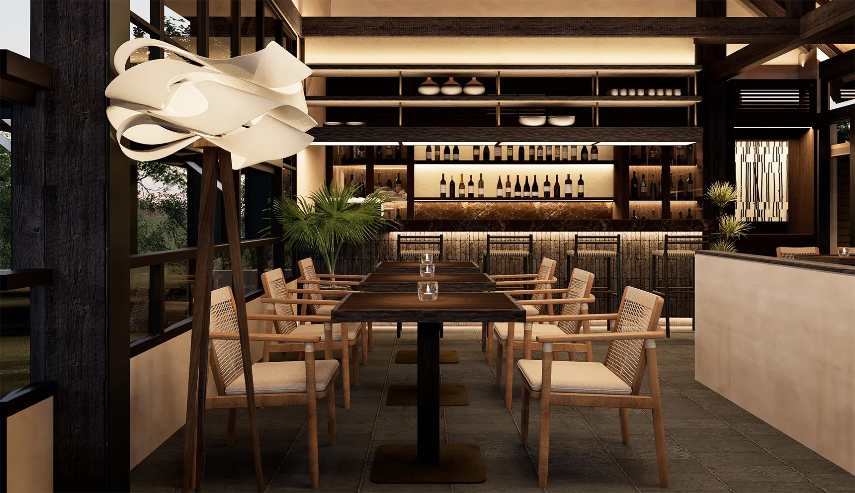 Noonik Bistro Restaurant & Bar Interior Design in Ubud