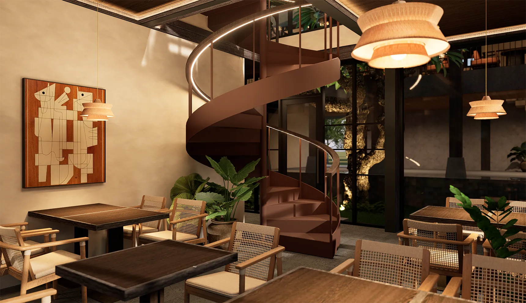Noonik Bistro Restaurant & Bar Interior Design in Ubud