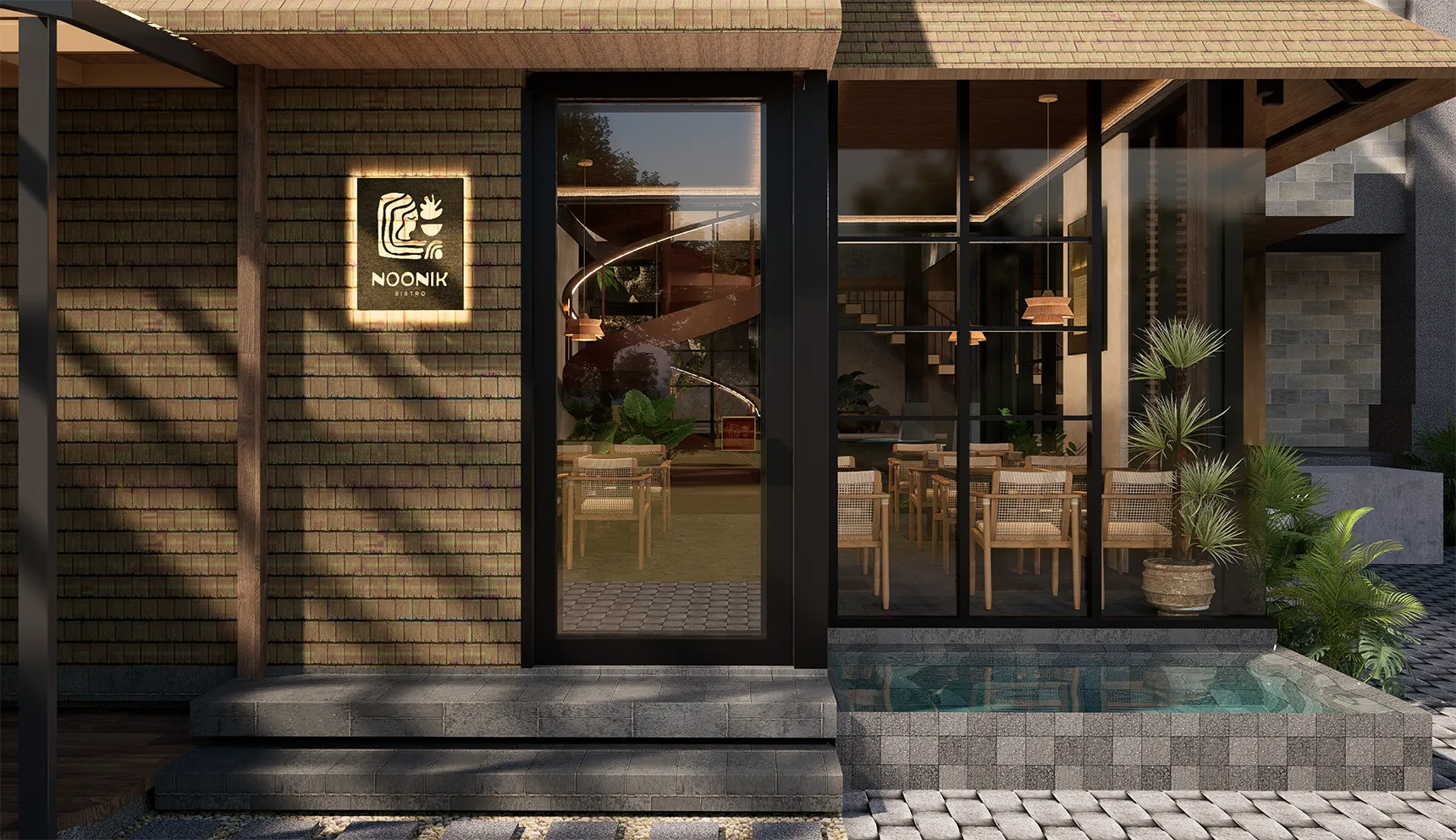 Noonik Bistro Restaurant & Bar Interior Design in Ubud
