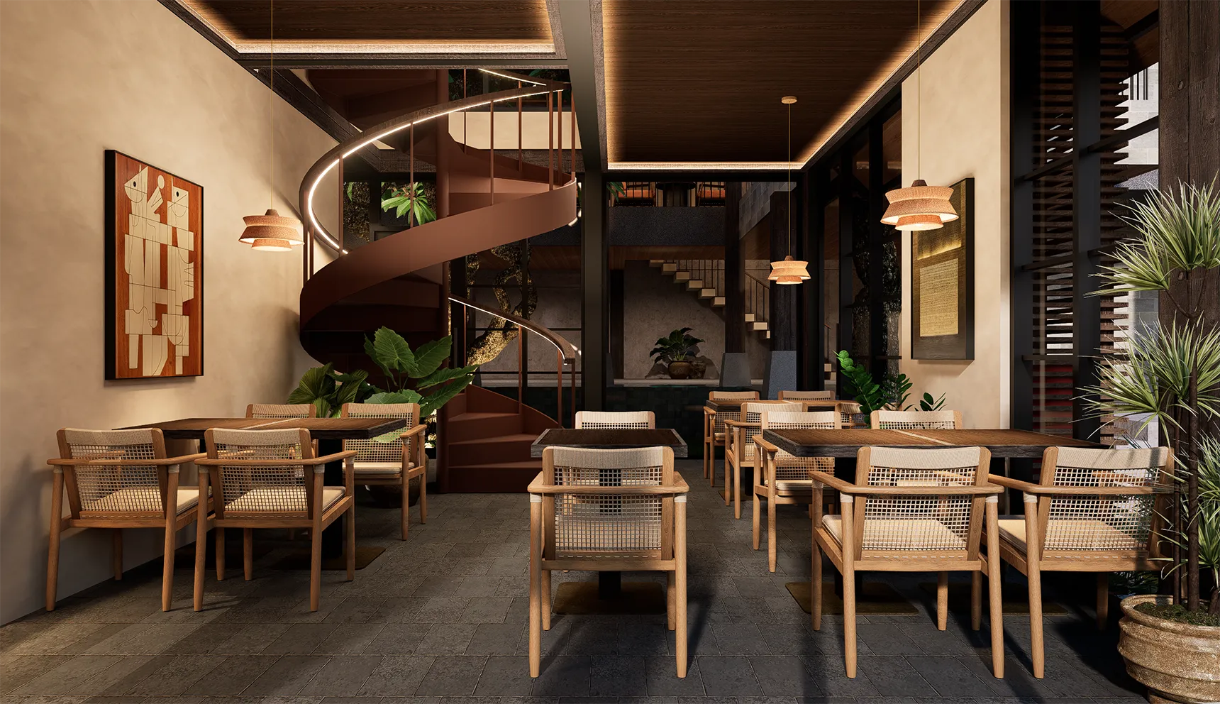 Noonik Bistro Restaurant & Bar Interior Design in Ubud