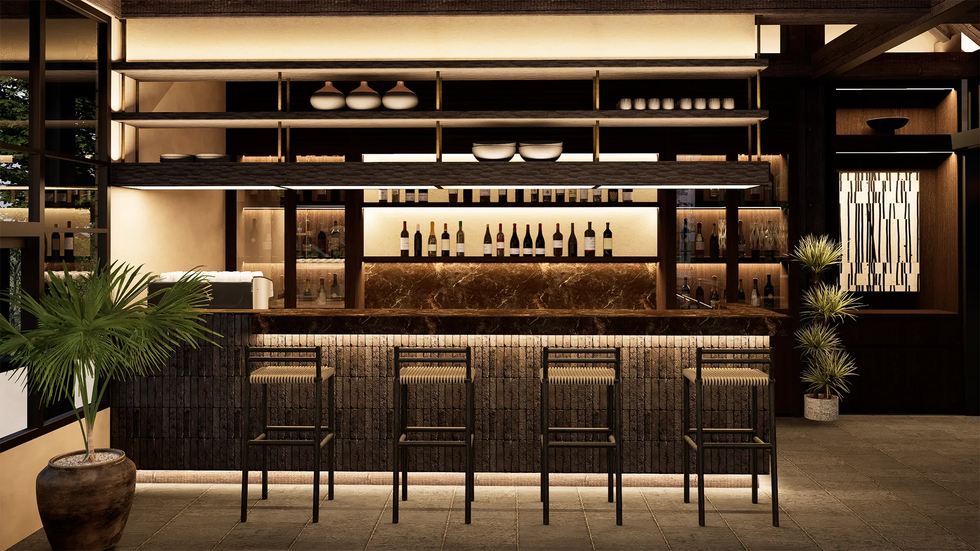 Noonik Bistro Restaurant & Bar Interior Design in Ubud